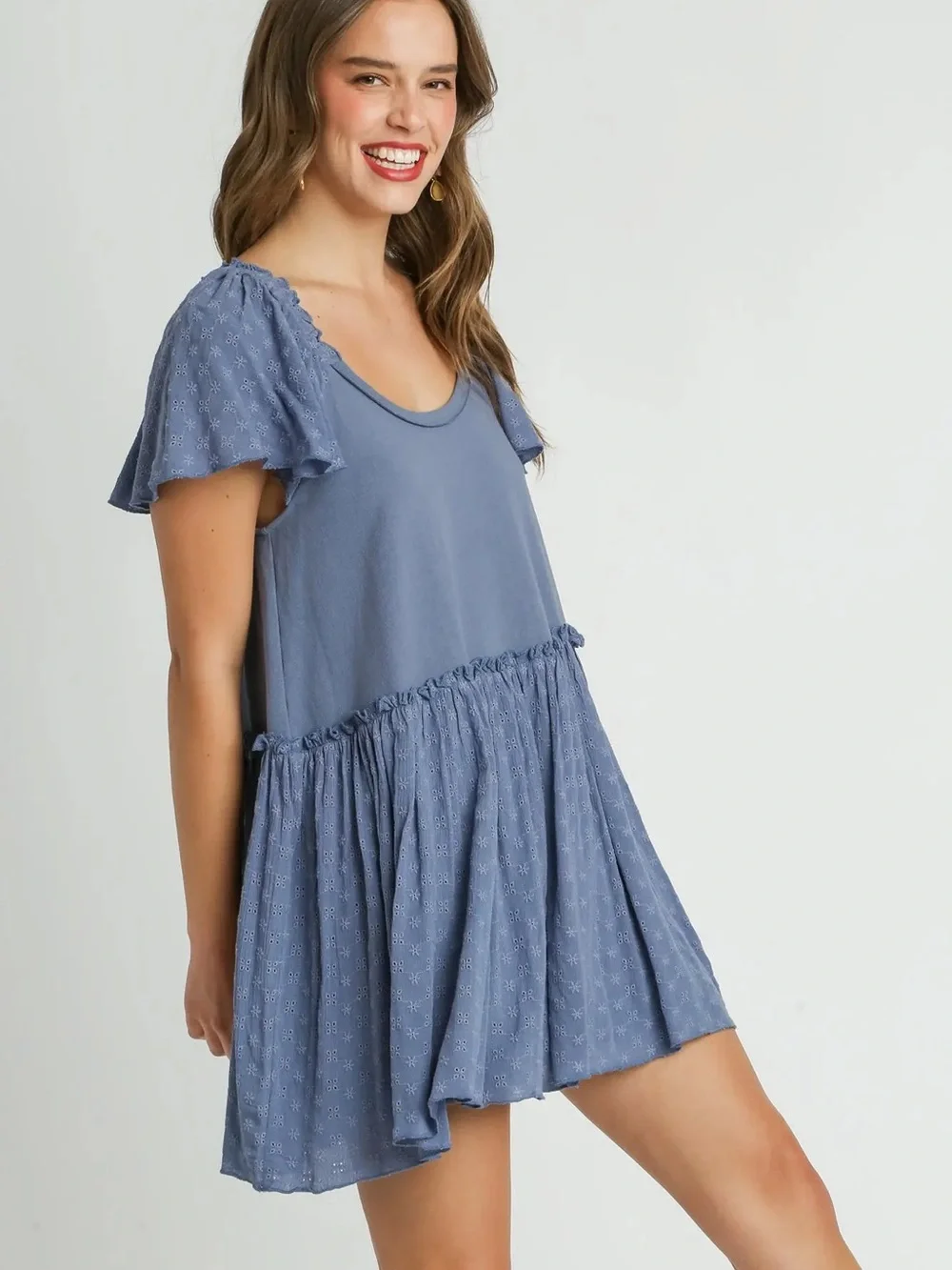Boho Umgee Cotton Mini Dress - Picture 4 of 5